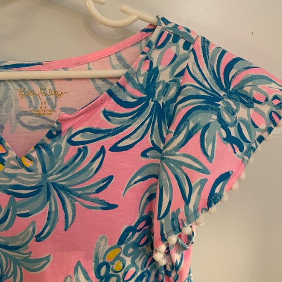 Lilly Pulitzer Size 6-7 Girls Dress Pink and Pineapples Summer Beach Dress - Picture 5 of 10